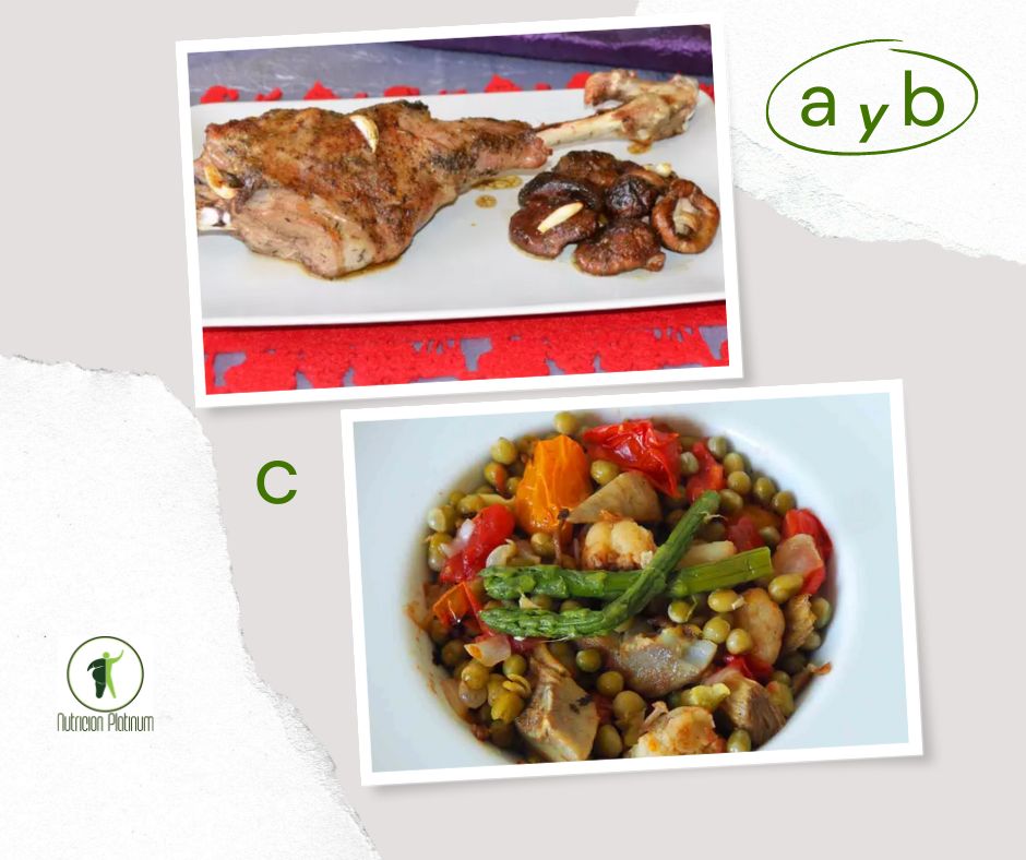 paletilla de cordero al horno setas shiitake con salteado de guisantes secos con verduras